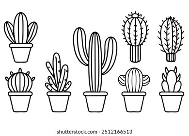 Cactus Line Art Celebrating Desert's Timeless Strength
