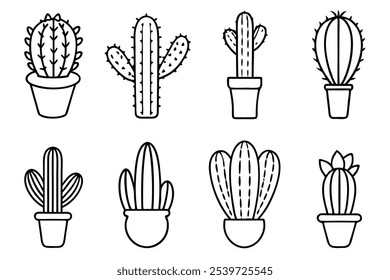 Cactus Line Art Minimalistische Zeichnungen für Dekor