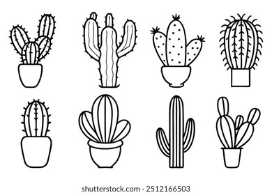 Cactus Line Art enthüllt die scharfe Eleganz der Natur