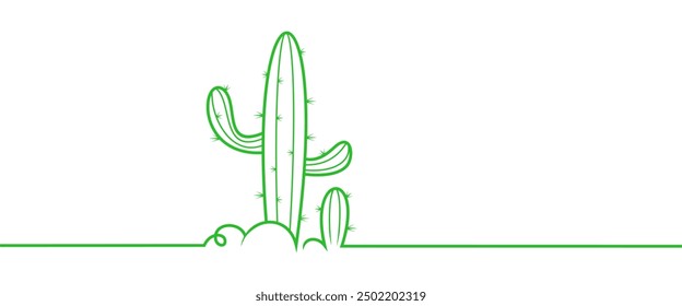 Cactus Line art style. Cinco de Mayo vector elements