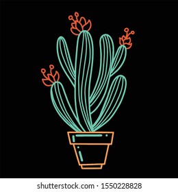 Cactus Line Art Vector Design