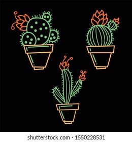 Cactus Line Art Vector Pack