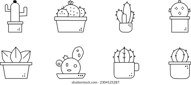 cactus line drawing simple cactus