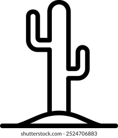 Vector de ilustración de icono de línea de cactus