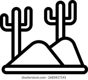 Cactus Line Icon Diseño de Vector