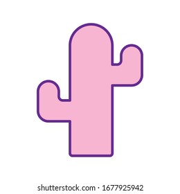 Cactus line style icon design, Plant desert nature tropical summer mexico and western theme Vector illustration