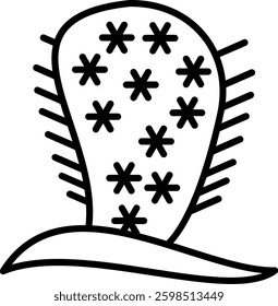 Cactus Line Vector Icon Design