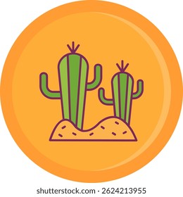 Design de ícone de vetor de linha de cacto