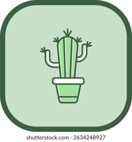 Cactus Line vector Icon Design