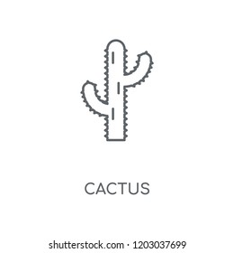 Cactus linear icon. Cactus concept stroke symbol design. Thin graphic elements vector illustration, outline pattern on a white background, eps 10.