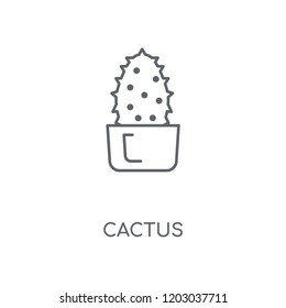 Cactus linear icon. Cactus concept stroke symbol design. Thin graphic elements vector illustration, outline pattern on a white background, eps 10.