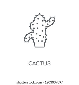 Cactus linear icon. Cactus concept stroke symbol design. Thin graphic elements vector illustration, outline pattern on a white background, eps 10.