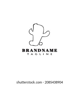 cactus logo cartoon design template icon black modern isolated vector