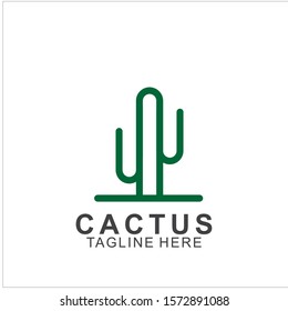 Cactus logo with creative concept. Icon cactus vector illustration