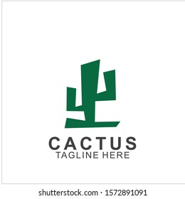 Cactus logo with creative concept. Icon cactus vector illustration