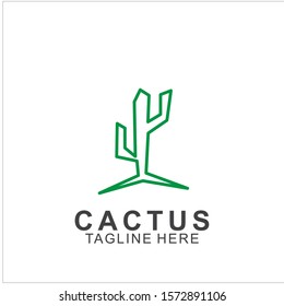 Cactus logo with creative concept. Icon cactus vector illustration
