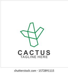 Cactus logo with creative concept. Icon cactus vector illustration