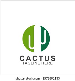 Cactus logo with creative concept. Icon cactus vector illustration