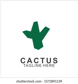 Cactus logo with creative concept. Icon cactus vector illustration