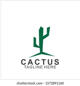 Cactus logo with creative concept. Icon cactus vector illustration