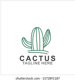 Cactus logo with creative concept. Icon cactus vector illustration