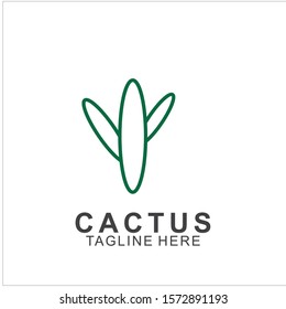 Cactus logo with creative concept. Icon cactus vector illustration