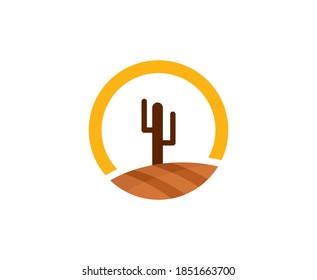 Cactus logo desert vector icon 