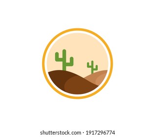 Cactus logo desert vector icon 