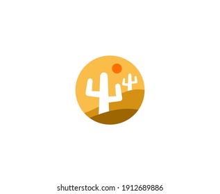 Cactus logo desert vector sun 