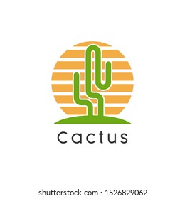 Cactus logo design badges vector Illustrations