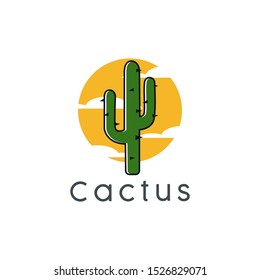 Cactus logo design badges vector Illustrations