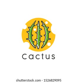 Cactus logo design badges vector Illustrations