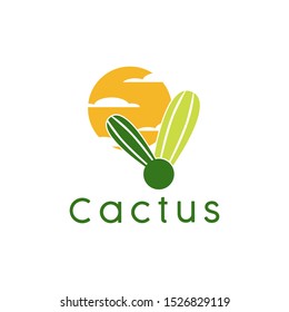 Cactus logo design badges vector Illustrations