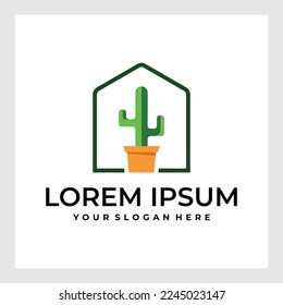 Cactus logo design badges vector Illustrations
