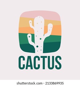 Cactus Logo Design Concept Vector