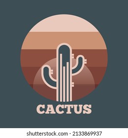Cactus Logo Design Concept Vector