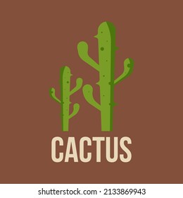 Cactus Logo Design Concept Vector