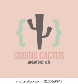 Cactus Logo Design Concept Vector