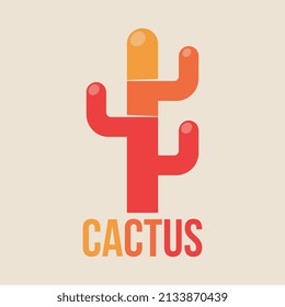 Cactus Logo Design Konzept Vektor