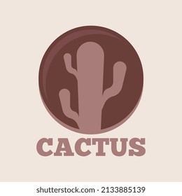 Cactus Logo Design Concept Vector