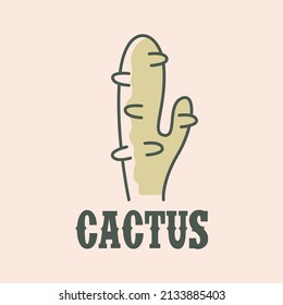 Cactus Logo Design Concept Vector