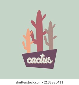 Vector de concepto de diseño de logotipo de Cactus