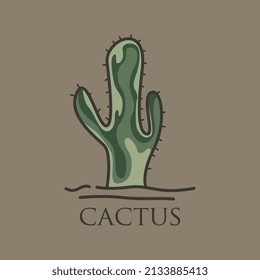 Cactus Logo Design Concept Vector