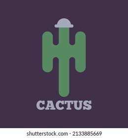 Cactus Logo Design Concept Vector