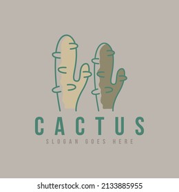 Cactus Logo Design Concept Vector