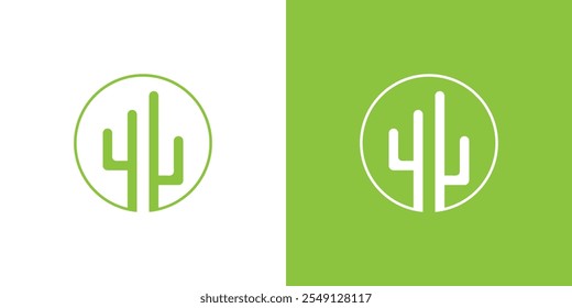 Cactus logo design criativo conceito.