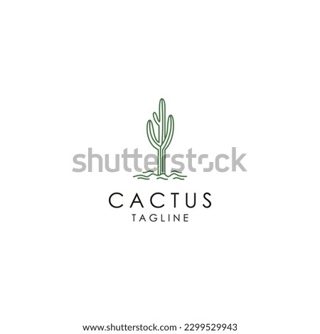 Cactus logo design icon vector