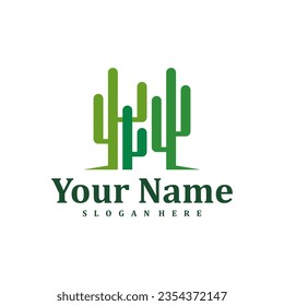 Cactus logo design Template. Creative Cactus logo vector illustration.