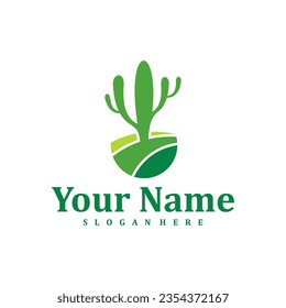 Cactus logo design Template. Creative Cactus logo vector illustration.
