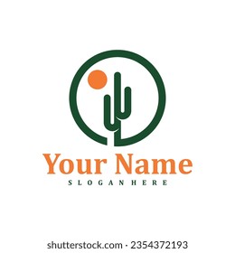Cactus logo design Template. Creative Cactus logo vector illustration.